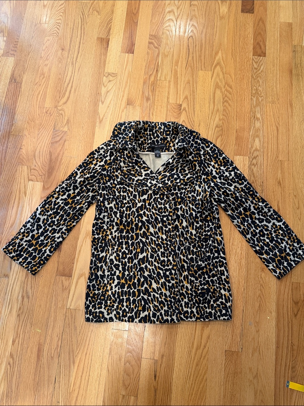Cotton Leopard Print Double-Breasted Trench Coat - Black, Tan, Cream